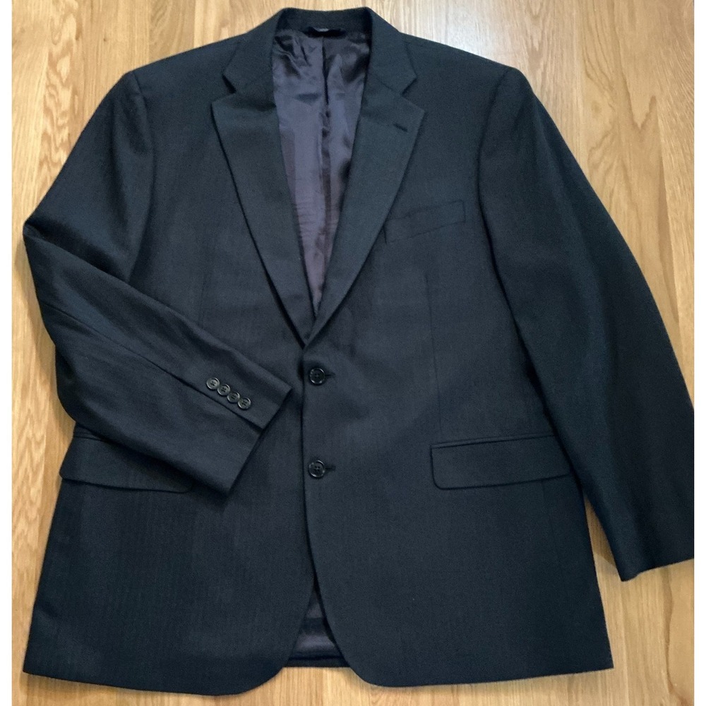 Brooks Brothers 346 Black Wool Stretch Blazer Mens 46R 2 Button Sport Coat